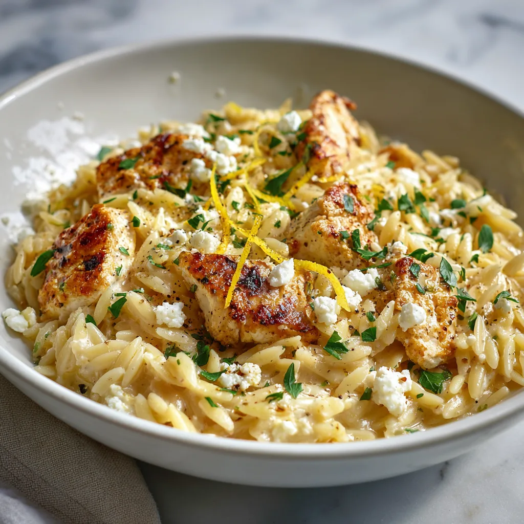 Lemon Feta Chicken Orzo A Bright Creamy Mediterranean Inspired Dinner Lemon Feta Chicken Orzo A Bright Creamy Mediterranean Inspired Dinner