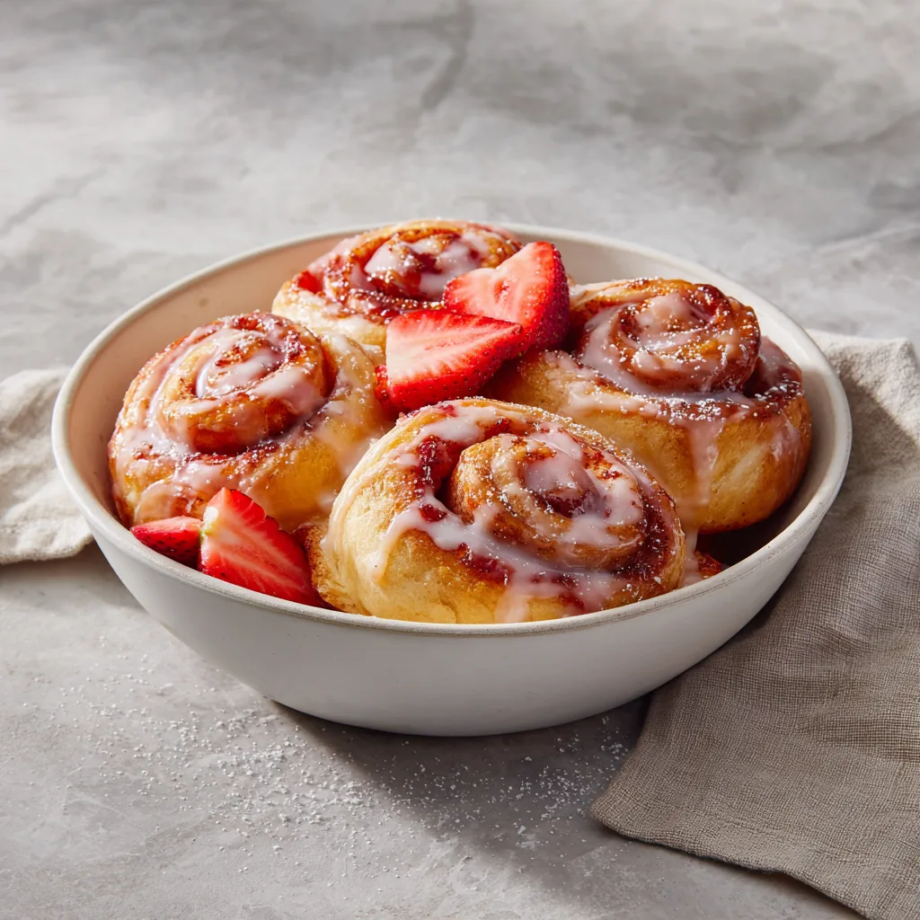 Free Printable Fluffy Strawberry Cinnamon Rolls