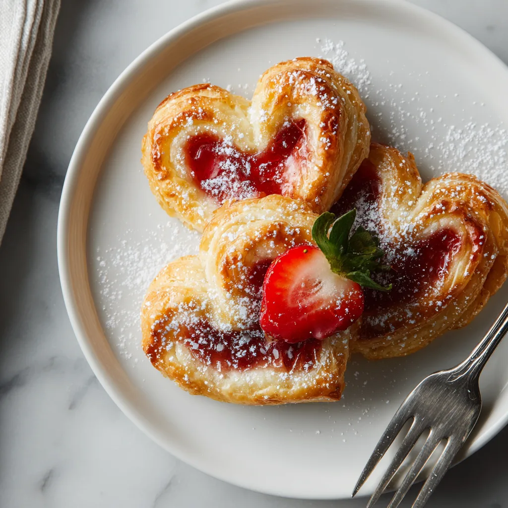 Easy Strawberry Heart Danishes – A Sweet, Flaky Treat for Any Occasion