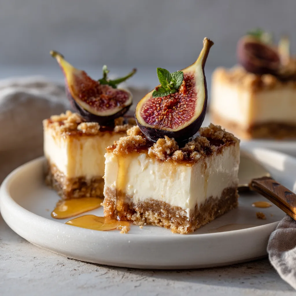 Dreamy Fig & Honey Cheesecake Bars – A Luscious Autumn Dessert You’ll Fall in Love With